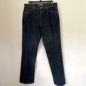 Lee Relaxed Fit dark wash denim jeans back pocket detail ~ Women’s sz 10 Medium